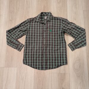 Boys Cinch Brown And Green Button Up Size 12
